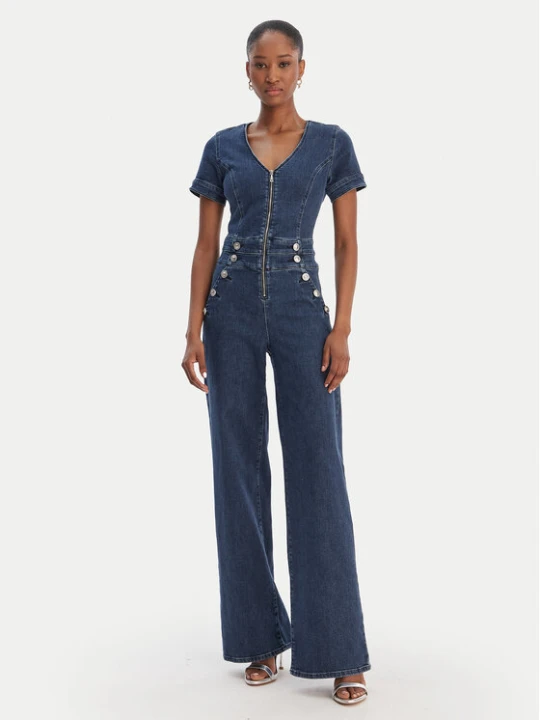 Zdjęcie produktu Guess Kombinezon W6RD94 D0911 Granatowy Wide Leg