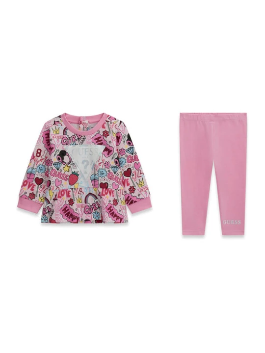 Zdjęcie produktu Guess Komplet bluza i legginsy A6YG03 K3898 Różowy Regular Fit