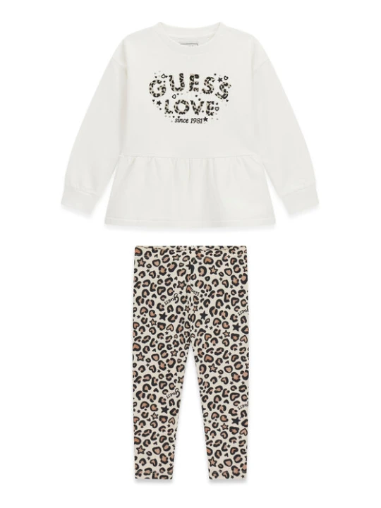 Zdjęcie produktu Guess Komplet bluza i legginsy K6BG02 K5910 Kremowy Regular Fit