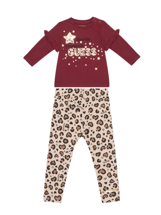 Zdjęcie produktu Guess Komplet bluzka i legginsy A5BG02 J1314 Czerwony Regular Fit