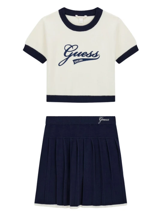 Zdjęcie produktu Guess Komplet bluzka i spódnica J6YG02 Z0829 Kremowy Regular Fit