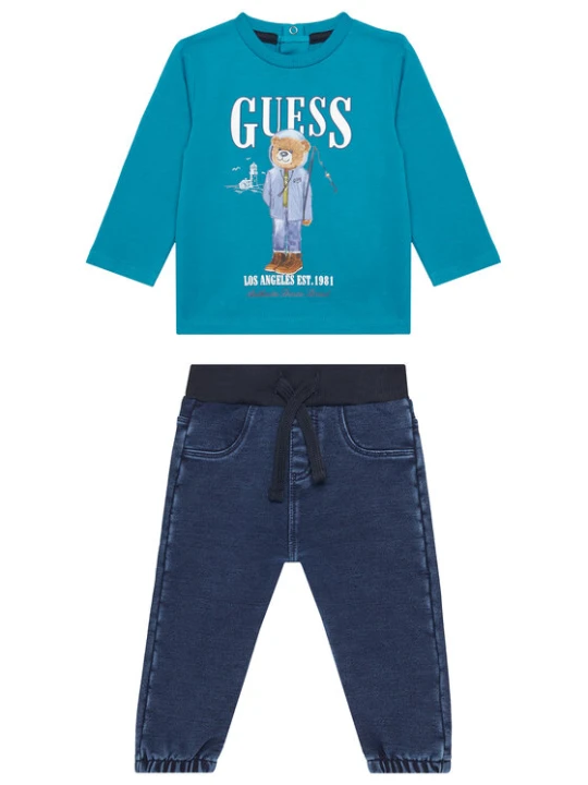 Zdjęcie produktu Guess Komplet bluzka i spodnie I5BG13 I3Z14 Niebieski Regular Fit