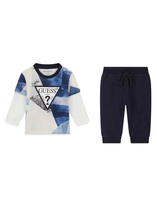 Zdjęcie produktu Guess Komplet bluzka i spodnie I6BG01 K5800 Granatowy Regular Fit