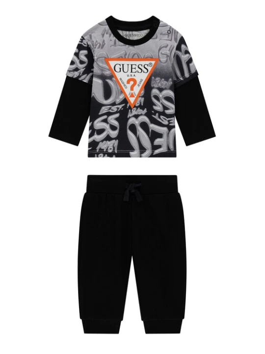 Zdjęcie produktu Guess Komplet bluzka i spodnie I6YG01 K3964 Czarny Regular Fit