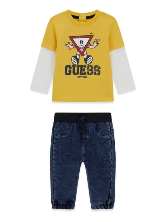 Zdjęcie produktu Guess Komplet bluzka i spodnie I6YG04 K3973 Żółty Regular Fit