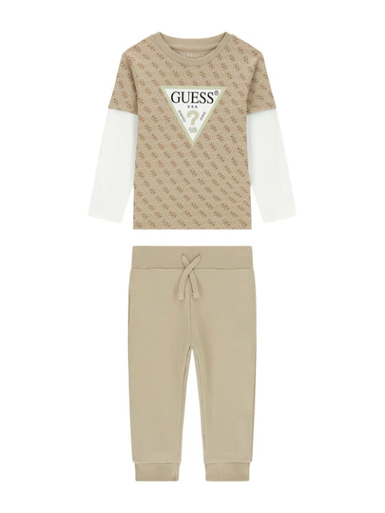 Zdjęcie produktu Guess Komplet bluzka i spodnie N6YG02 K4077 Beżowy Regular Fit