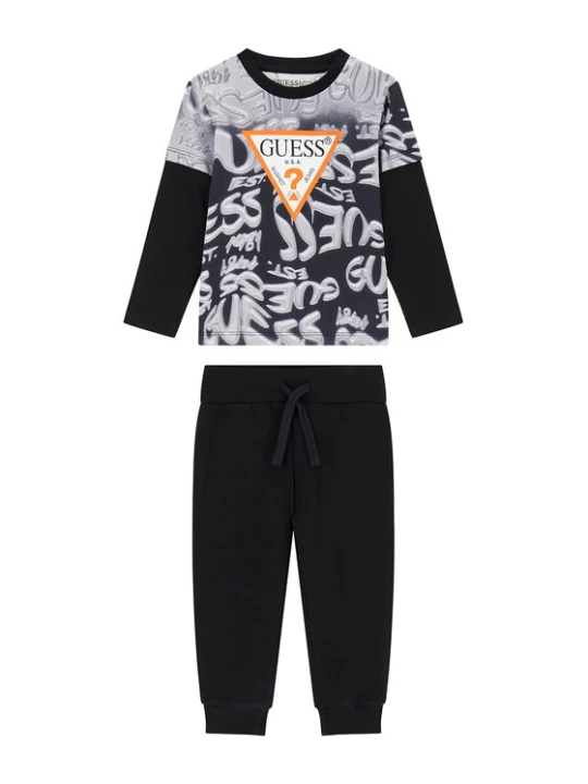Zdjęcie produktu Guess Komplet bluzka i spodnie N6YG02 K4077 Czarny Regular Fit