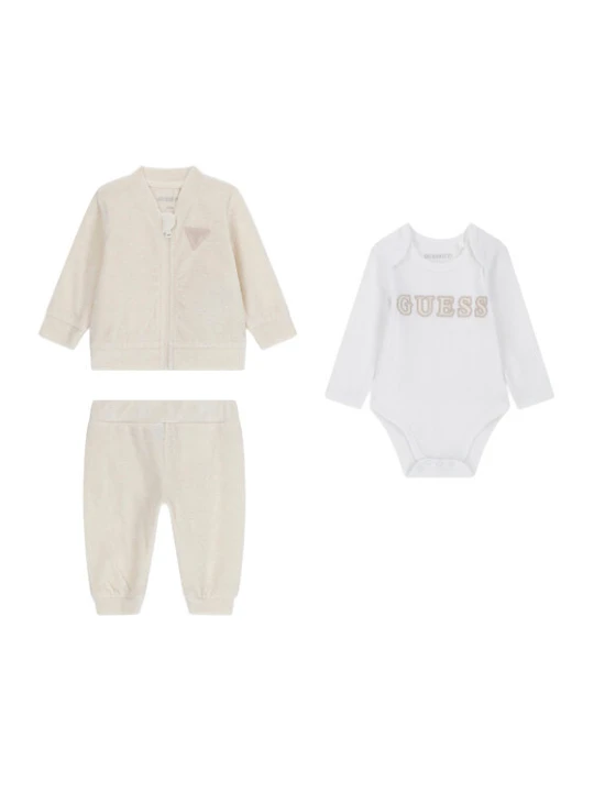 Zdjęcie produktu Guess Komplet dresowy H6BG05 K6014 Kremowy Regular Fit