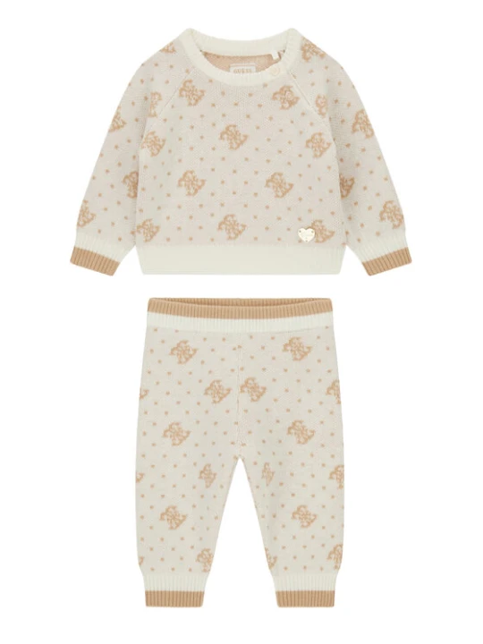 Zdjęcie produktu Guess Komplet sweter i spodnie materiałowe A6BG03 Z1320 Beżowy jasny Regular Fit