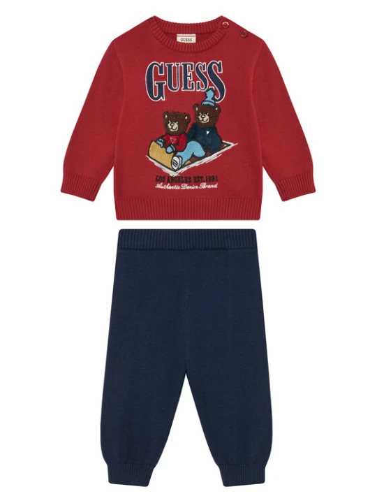 Zdjęcie produktu Guess Komplet sweter i spodnie materiałowe I5BG04 Z2BB0 Czerwony Regular Fit