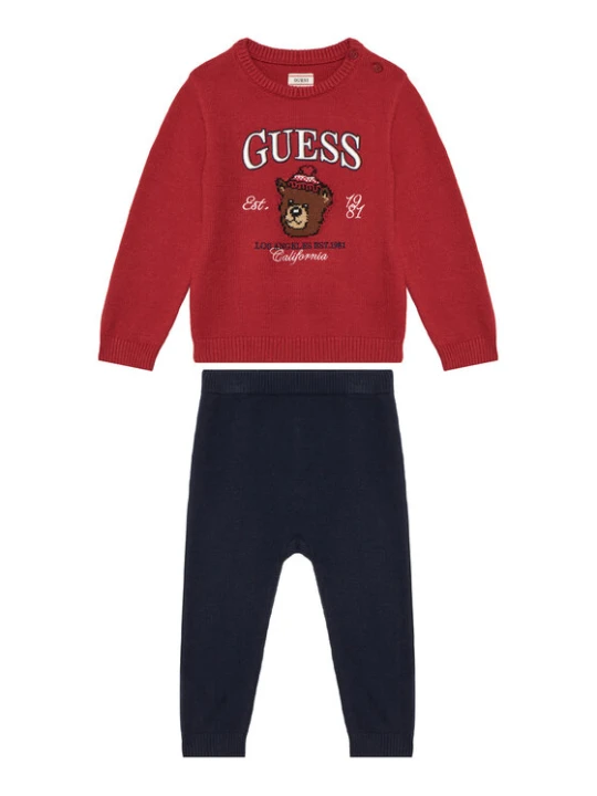 Zdjęcie produktu Guess Komplet sweter i spodnie materiałowe I6BG04 Z1273 Czerwony Regular Fit