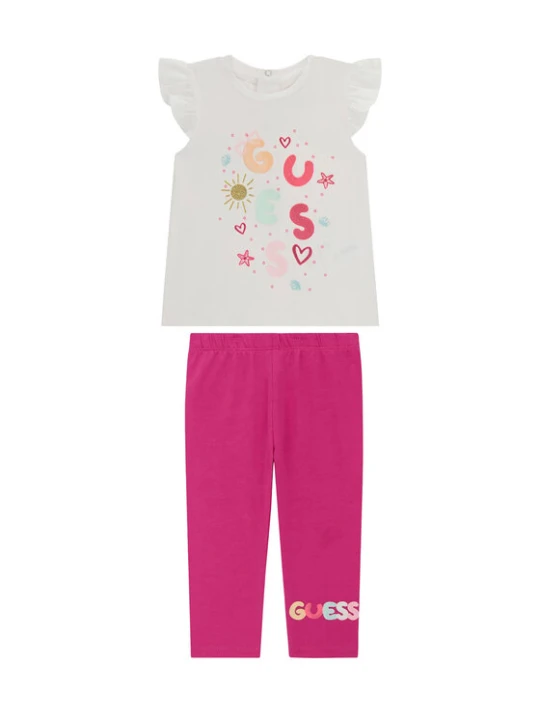 Zdjęcie produktu Guess Komplet t-shirt i legginsy A6GG08 K6YW4 Biały Regular Fit