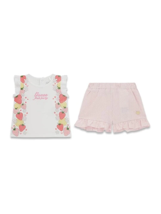 Zdjęcie produktu Guess Komplet t-shirt i spodenki A6GG00 K6YW0 Biały