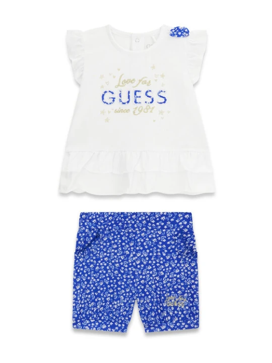Zdjęcie produktu Guess Komplet t-shirt i spodenki A6GG04 K6YW4 Niebieski Regular Fit