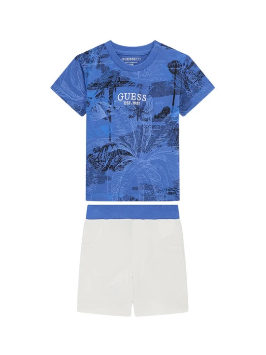 Zdjęcie produktu Guess Komplet t-shirt i spodenki I6GG10 K8HM4 Niebieski Regular Fit