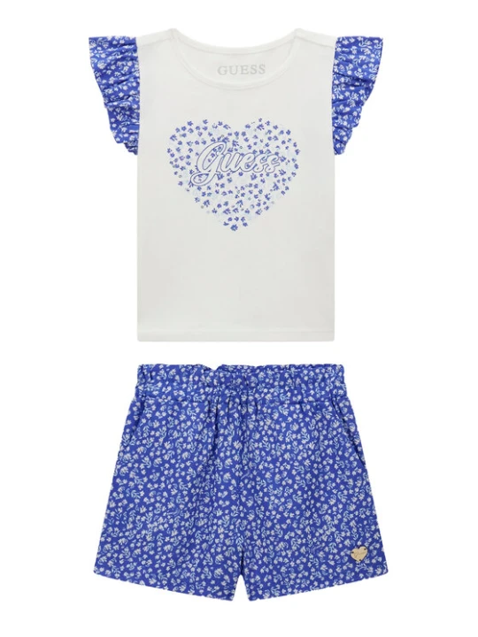 Zdjęcie produktu Guess Komplet t-shirt i spodenki K6GG00 K6YW0 Niebieski Regular Fit