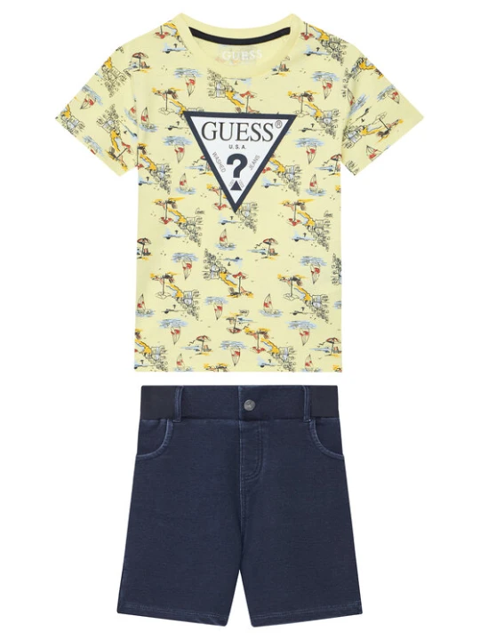 Zdjęcie produktu Guess Komplet t-shirt i spodenki N6GG01 K8HM4 Kolorowy Regular Fit