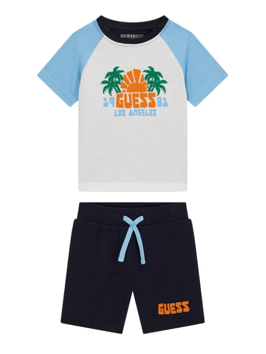 Zdjęcie produktu Guess Komplet t-shirt i spodenki N6GG03 K8HM4 Granatowy