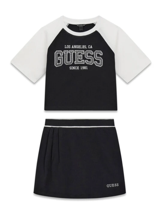 Zdjęcie produktu Guess Komplet t-shirt i spódniczka J6YG03 K3923 Czarny Regular Fit