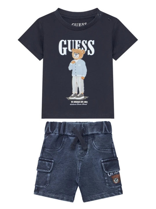 Zdjęcie produktu Guess Komplet t-shirt i szorty jeansowe I6GG04 K8HM4 Kolorowy Regular Fit