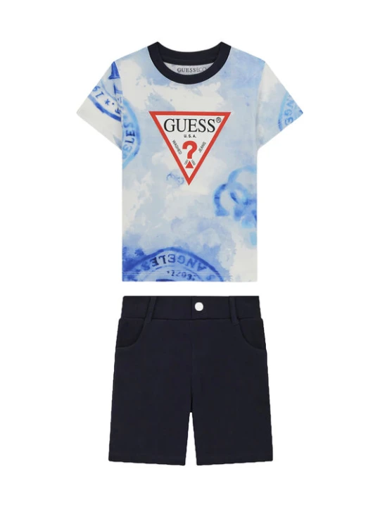 Zdjęcie produktu Guess Komplet t-shirt i szorty sportowe N6GG00 K8HM4 Granatowy Regular Fit