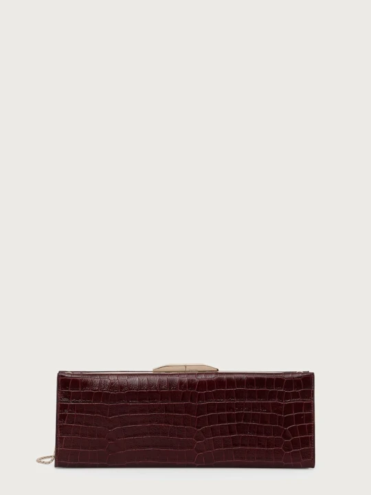 Zdjęcie produktu Guess kopertówka damska skórzana x LEONIE HANNE bordowy