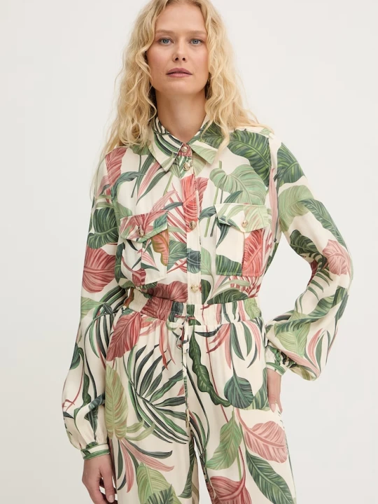 Zdjęcie produktu Guess koszula damska z wiskozą DALIA zielony
