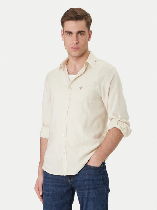 Zdjęcie produktu Guess Koszula F6GH06 WG3L0 Beżowy Regular Fit