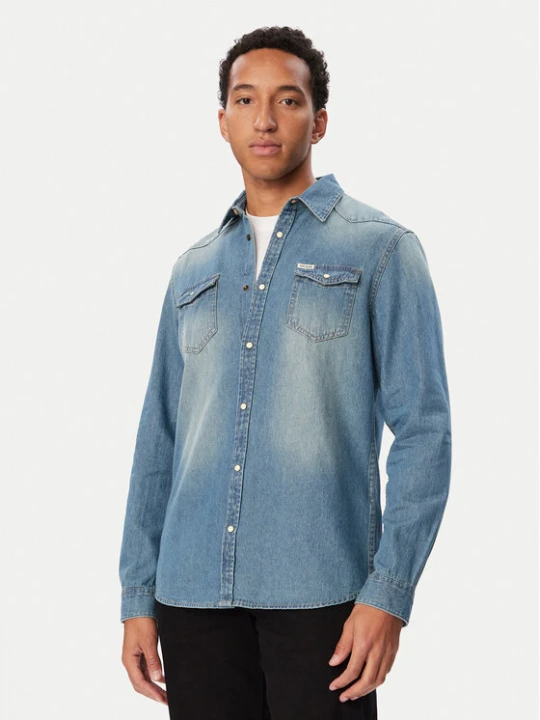 Zdjęcie produktu Guess Koszula jeansowa M6BH02 D2068 Niebieski Slim Fit