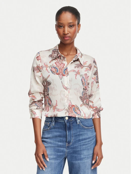 Zdjęcie produktu Guess Koszula W6YH68 W3212 Kremowy Regular Fit