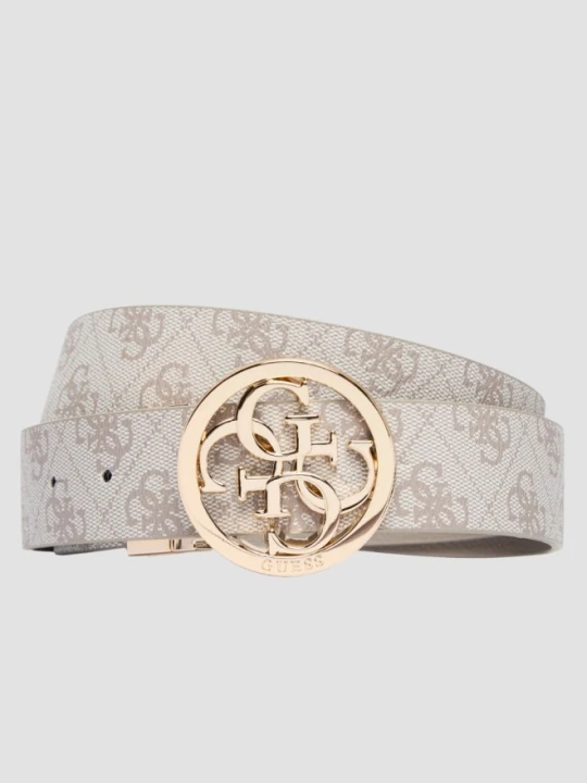 Zdjęcie produktu GUESS Kremowy dwustronny damski pasek w monogram Noelle REV H35, Rozmiar S Beżowy