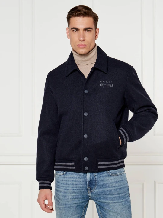 Zdjęcie produktu GUESS Kurtka bomber MELTON | Regular Fit granatowy