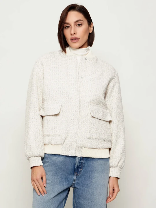Zdjęcie produktu GUESS Kurtka bomber PERINNE TWEED | Regular Fit beżowy
