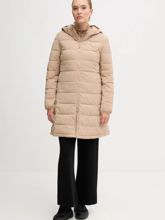 Zdjęcie produktu Guess płaszcz pikowany damski NEW ALETA beżowy