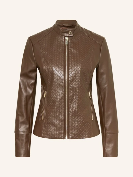 Zdjęcie produktu Guess Kurtka Typu Biker Claudine Z Imitacji Skóry braun CIEMNOBRĄZOWY