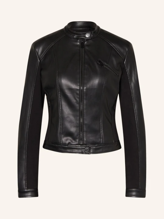 Zdjęcie produktu Guess Kurtka Typu Biker New Fiametta Z Imitacji Skóry schwarz CZARNY