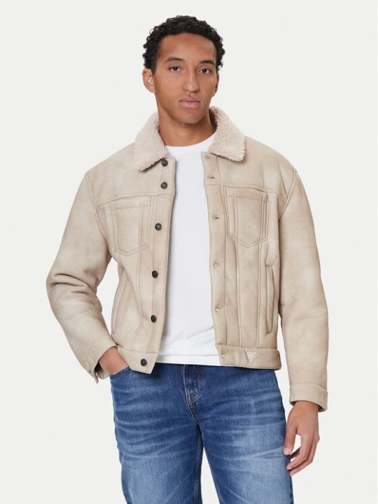 Zdjęcie produktu Guess Kurtka z imitacji skóry M5BL0I W2500 Beżowy Regular Fit