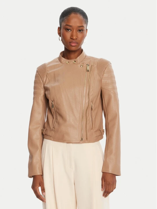 Zdjęcie produktu Guess Kurtka z imitacji skóry W5YL1 9WHDS0 Beżowy Regular Fit