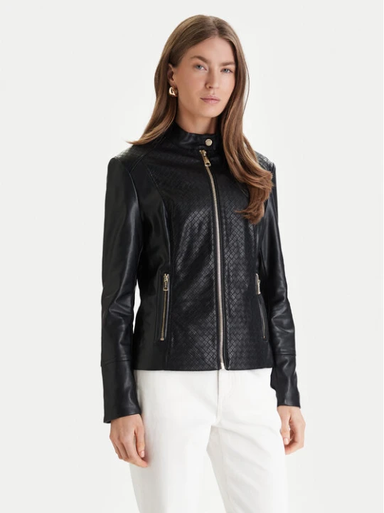 Zdjęcie produktu Guess Kurtka z imitacji skóry W6RL52 WL850 Czarny Regular Fit