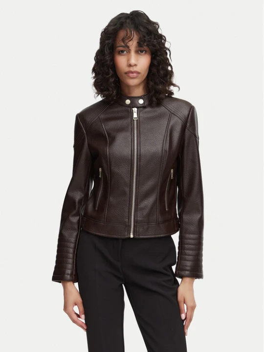 Zdjęcie produktu Guess Kurtka z imitacji skóry W6YL25 W2914 Brązowy ciemny Regular Fit