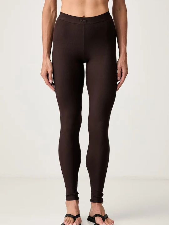 Zdjęcie produktu Guess legginsy damskie z modalem BLOSSOM brązowy