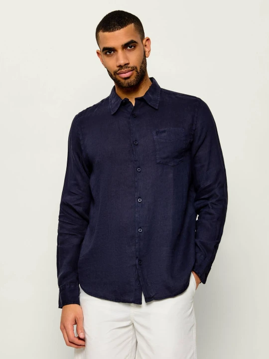 Zdjęcie produktu GUESS Lniana koszula | Regular Fit granatowy