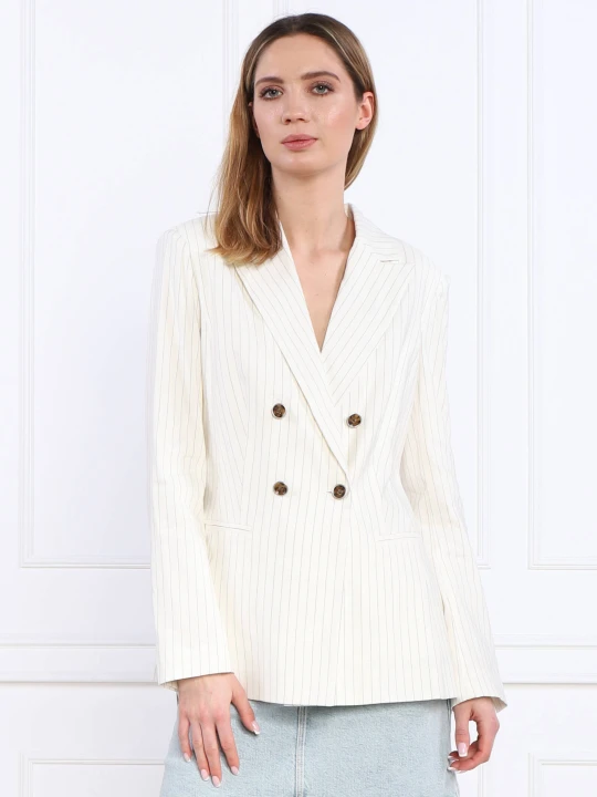 Zdjęcie produktu GUESS Lniana marynarka | Regular Fit kremowy