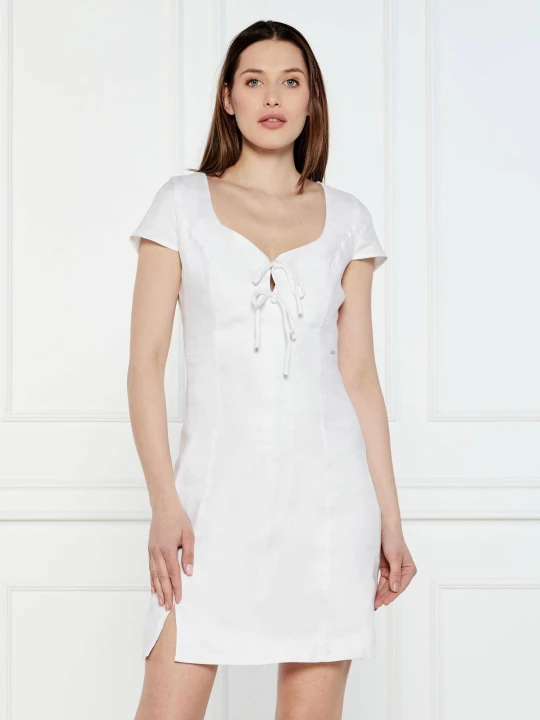 Zdjęcie produktu GUESS Lniana sukienka ISABEAU biały
