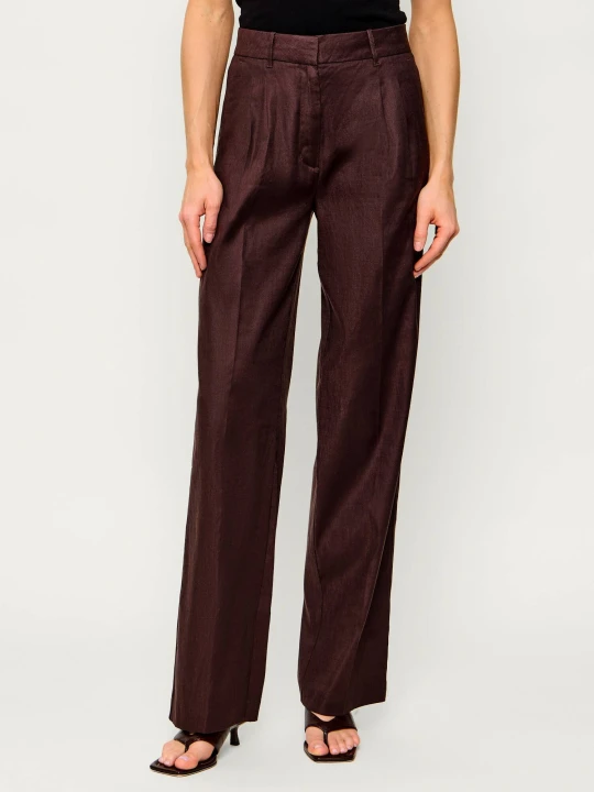 Zdjęcie produktu GUESS Lniane spodnie Carla | Relaxed fit brązowy