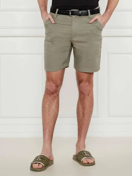 Zdjęcie produktu GUESS Lniane szorty | Regular Fit khaki