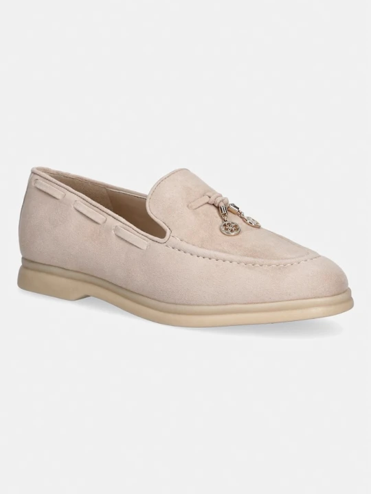 Zdjęcie produktu Guess loafersy damskie zamszowe ARYANAI beżowy