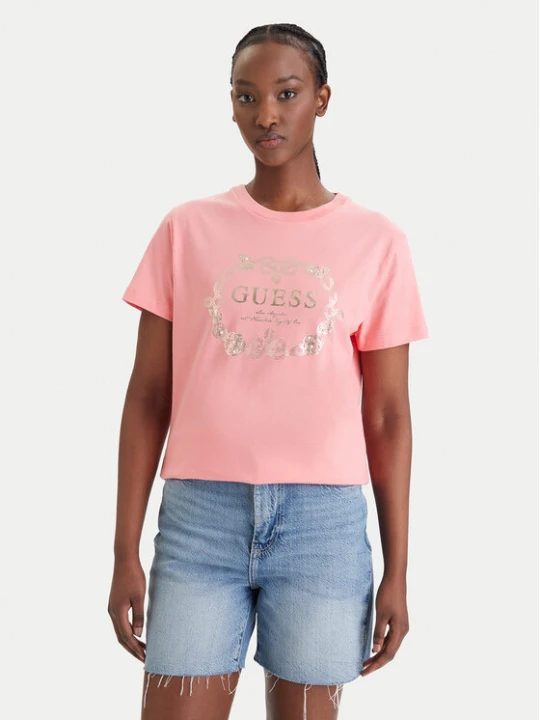 Zdjęcie produktu Guess Longsleeve E6GI00 I3Z14 Różowy Regular Fit
