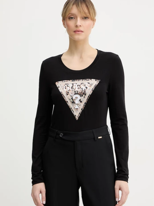 Zdjęcie produktu Guess longsleeve LEO czarny