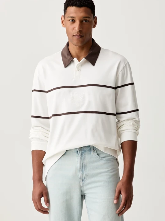 Zdjęcie produktu Guess longsleeve męski bawełniany HERALD beżowy